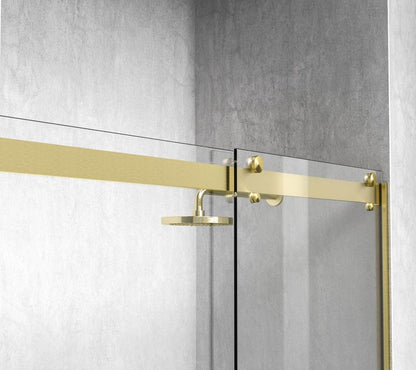 Elegant Furniture & Lighting - Hamilton Frameless shower door 60 x 76 Brushed Gold - SD202-6076BGD veiw 6