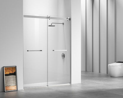 Elegant Furniture & Lighting - Hamilton Frameless shower door 60 x 76 Brushed Nickel - SD202-6076BNK veiw 4