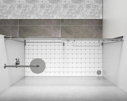 Elegant Furniture & Lighting - Hamilton Frameless shower door 60 x 76 Brushed Nickel - SD202-6076BNK veiw 5