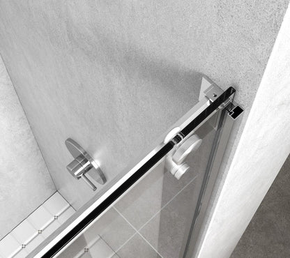 Elegant Furniture & Lighting - Hamilton Frameless shower door 60 x 76 Brushed Nickel - SD202-6076BNK veiw 6