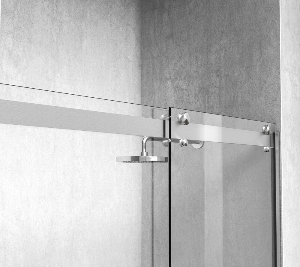Elegant Furniture & Lighting - Hamilton Frameless shower door 60 x 76 Brushed Nickel - SD202-6076BNK veiw 7