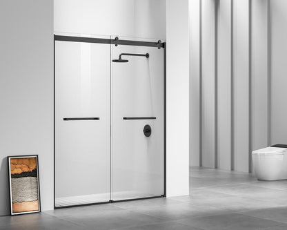 Elegant Furniture & Lighting - Hamilton Frameless shower door 60 x 76 Matte Black - SD202-6076MBK veiw 3