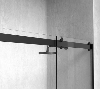 Elegant Furniture & Lighting - Hamilton Frameless shower door 60 x 76 Matte Black - SD202-6076MBK veiw 6