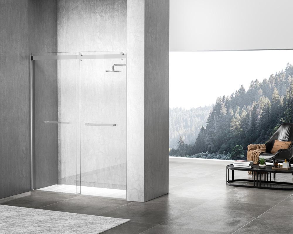 Elegant Furniture & Lighting - Hamilton Frameless shower door 60 x 76 Polished Chrome - SD202-6076PCH veiw 2