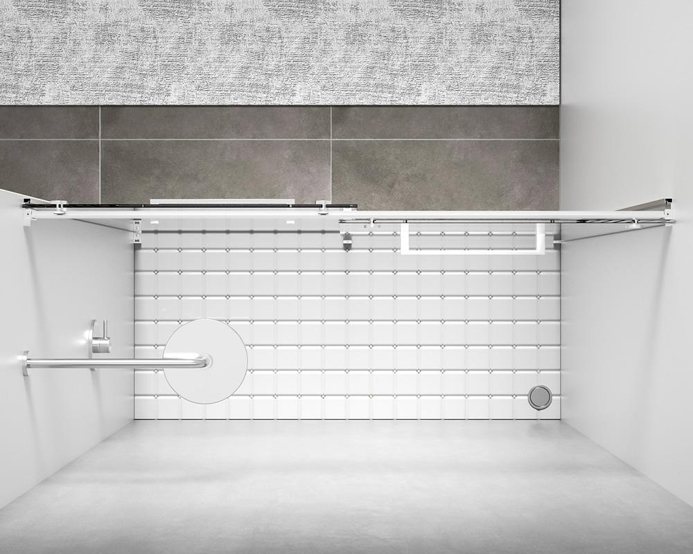 Elegant Furniture & Lighting - Hamilton Frameless shower door 60 x 76 Polished Chrome - SD202-6076PCH veiw 5