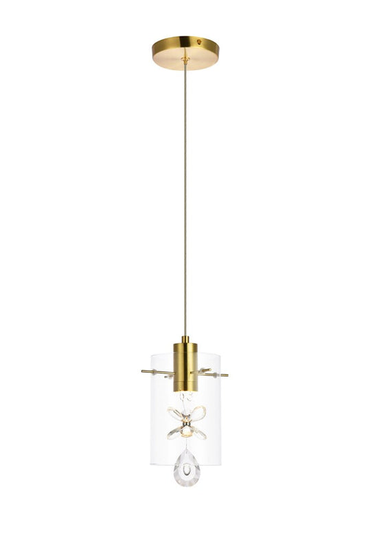 Elegant Furniture & Lighting - Hana 1 light Gold Pendant - 5202D6G veiw 1