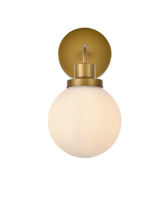 Elegant Furniture & Lighting - Hanson 1 light bath sconce in brass with frosted shade - LD7030W8BR veiw 2
