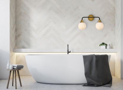 Elegant Furniture & Lighting - Hanson 2 lights bath sconce in black with brass with frosted shade - LD7032W19BRB veiw 4