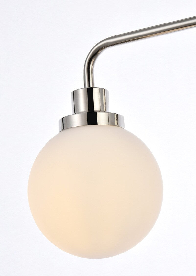 Elegant Furniture & Lighting - Hanson 2 lights bath sconce in polished nickel with frosted shade - LD7032W19PN veiw 3