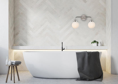 Elegant Furniture & Lighting - Hanson 2 lights bath sconce in polished nickel with frosted shade - LD7032W19PN veiw 4