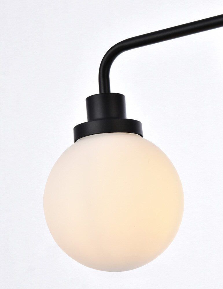 Elegant Furniture & Lighting - Hanson 3 lights bath sconce in black with frosted shade - LD7034W28BK veiw 3