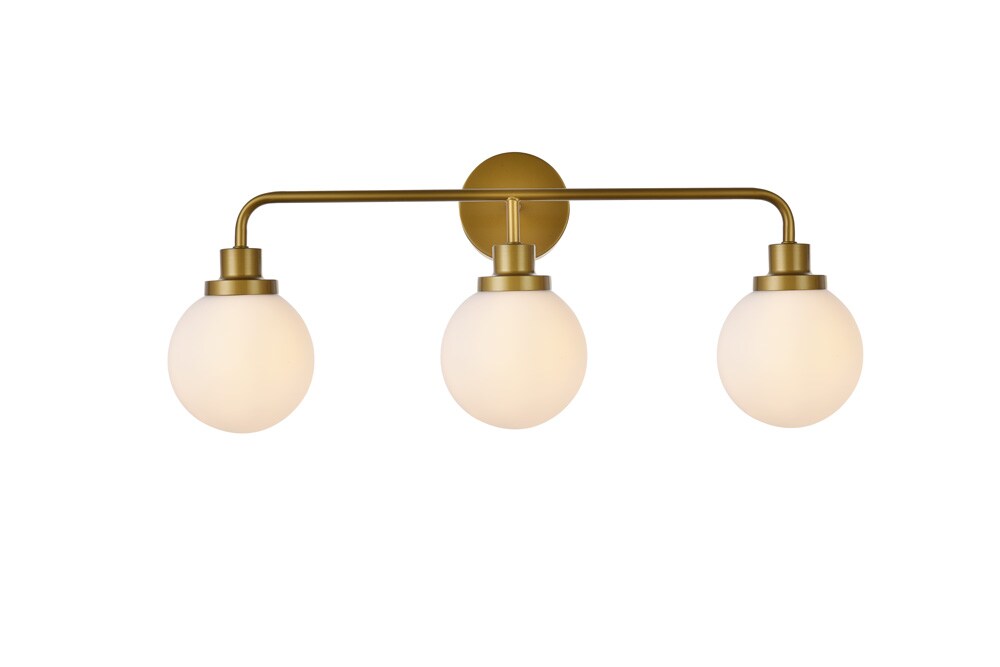 Elegant Furniture & Lighting - Hanson 3 lights bath sconce in brass with frosted shade - LD7034W28BR veiw 1