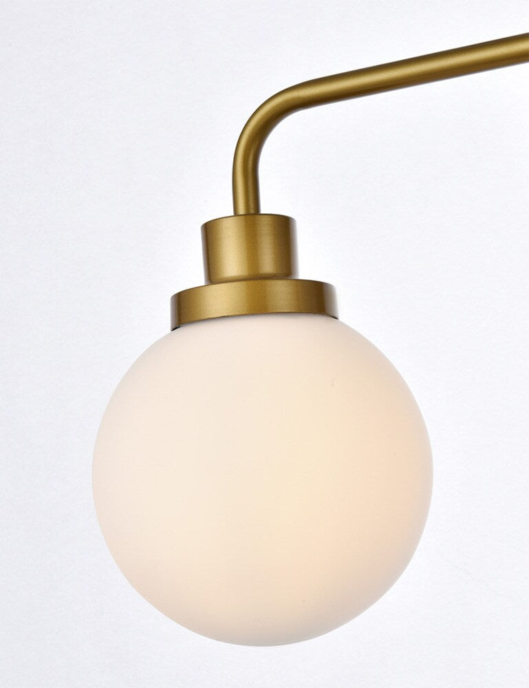 Elegant Furniture & Lighting - Hanson 3 lights bath sconce in brass with frosted shade - LD7034W28BR veiw 3