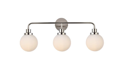 Elegant Furniture & Lighting - Hanson 3 lights bath sconce in polished nickel with frosted shade - LD7034W28PN veiw 1
