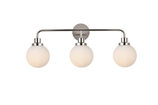 Elegant Furniture & Lighting - Hanson 3 lights bath sconce in polished nickel with frosted shade - LD7034W28PN veiw 1