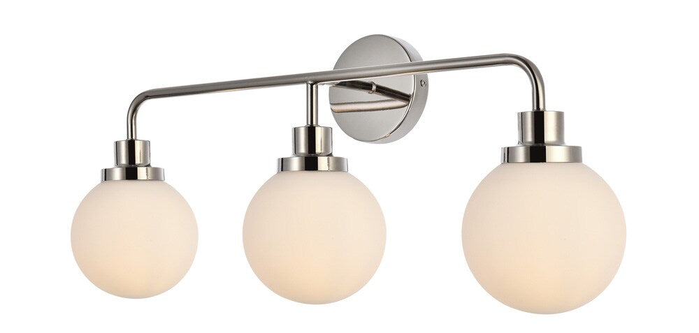 Elegant Furniture & Lighting - Hanson 3 lights bath sconce in polished nickel with frosted shade - LD7034W28PN veiw 2