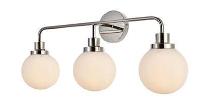 Elegant Furniture & Lighting - Hanson 3 lights bath sconce in polished nickel with frosted shade - LD7034W28PN veiw 2