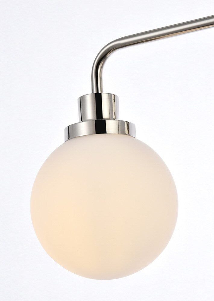 Elegant Furniture & Lighting - Hanson 3 lights bath sconce in polished nickel with frosted shade - LD7034W28PN veiw 3
