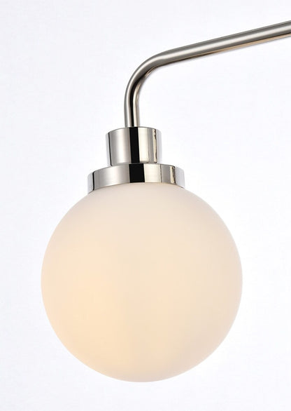 Elegant Furniture & Lighting - Hanson 3 lights bath sconce in polished nickel with frosted shade - LD7034W28PN veiw 3