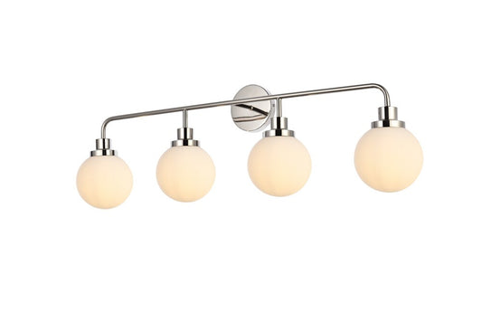 Elegant Furniture & Lighting - Hanson 4 lights bath sconce in polished nickel with frosted shade - LD7036W38PN veiw 1