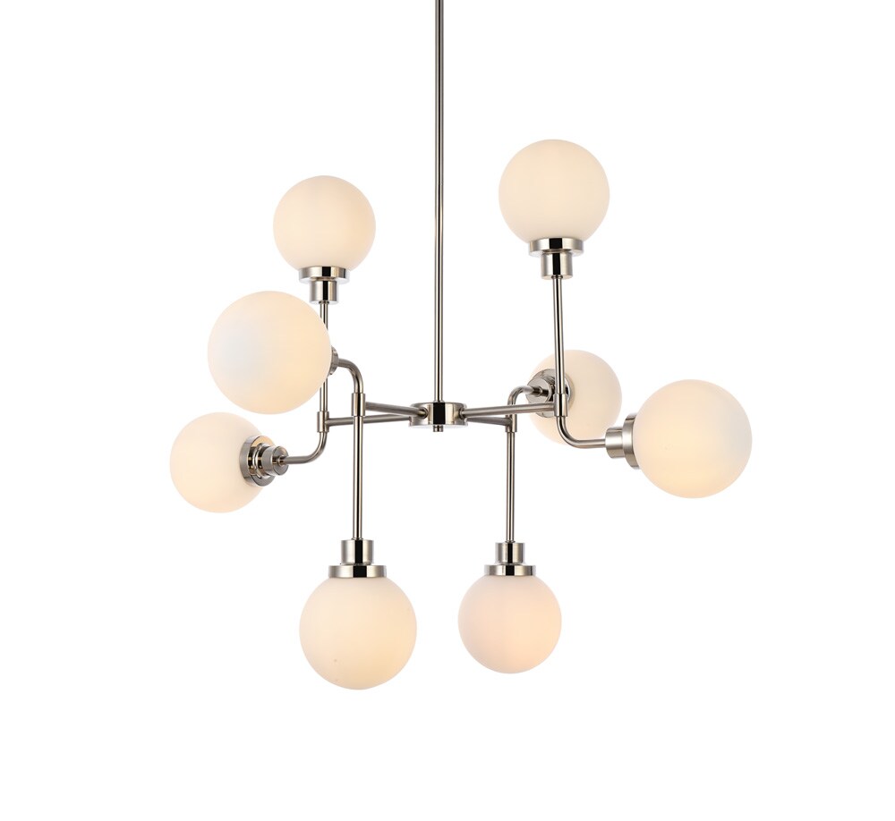 Elegant Furniture & Lighting - Hanson 8 lights pendant in polished nickel with frosted shade - LD7038D36PN veiw 1