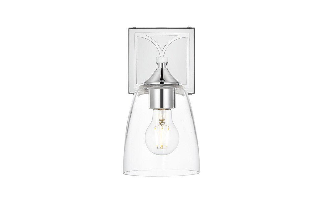Elegant Furniture & Lighting - Harris 1 light Chrome and Clear Bath Sconce - LD7309W5CH veiw 1
