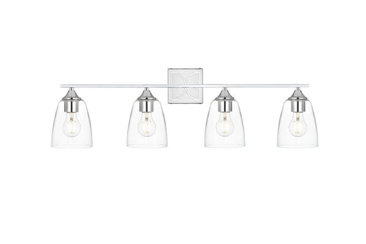 Elegant Furniture & Lighting - Harris 4 light Chrome and Clear Bath Sconce - LD7309W34CH veiw 1