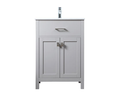 Elegant Furniture & Lighting - Harrison 24 Inch SIngle Bathroom Vanity In Grey - VF28824GR veiw 1