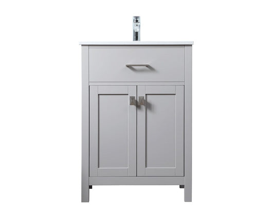 Elegant Furniture & Lighting - Harrison 24 Inch SIngle Bathroom Vanity In Grey - VF28824GR veiw 1