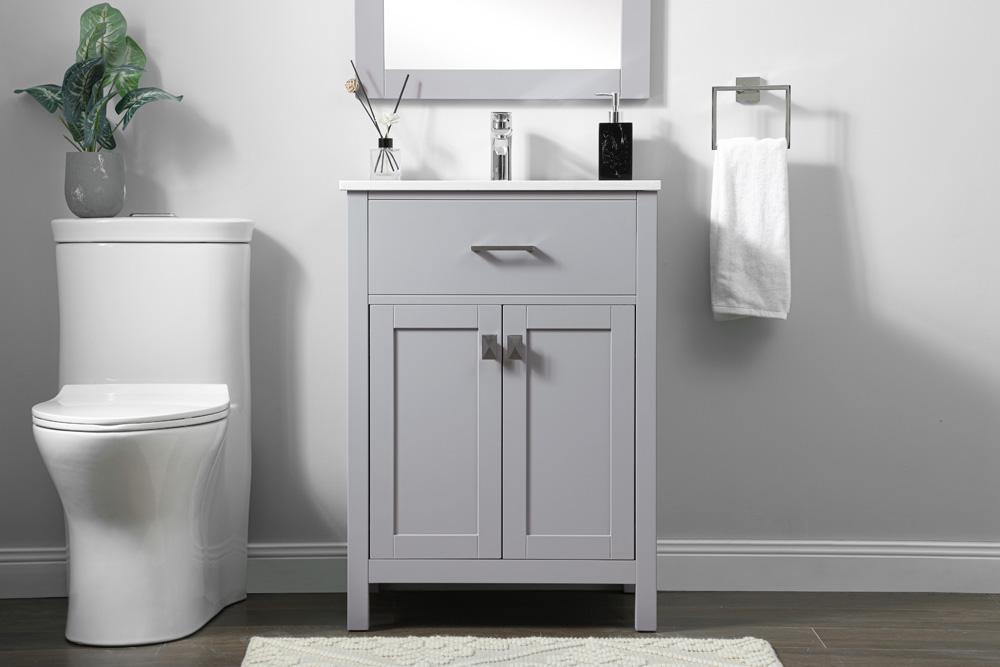 Elegant Furniture & Lighting - Harrison 24 Inch SIngle Bathroom Vanity In Grey - VF28824GR veiw 2