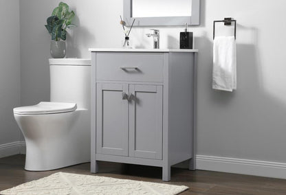 Elegant Furniture & Lighting - Harrison 24 Inch SIngle Bathroom Vanity In Grey - VF28824GR veiw 3