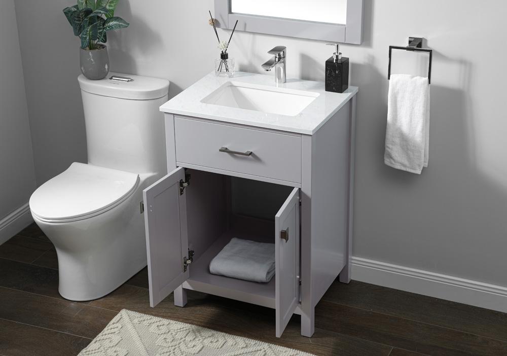 Elegant Furniture & Lighting - Harrison 24 Inch SIngle Bathroom Vanity In Grey - VF28824GR veiw 4