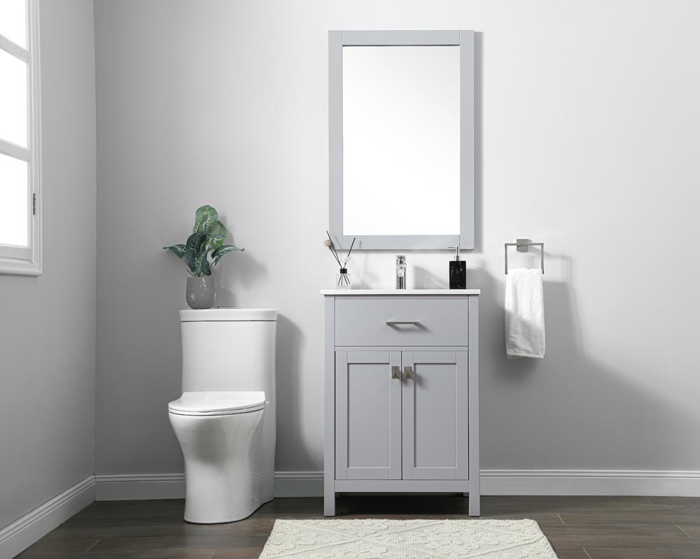 Elegant Furniture & Lighting - Harrison 24 Inch SIngle Bathroom Vanity In Grey - VF28824GR veiw 5