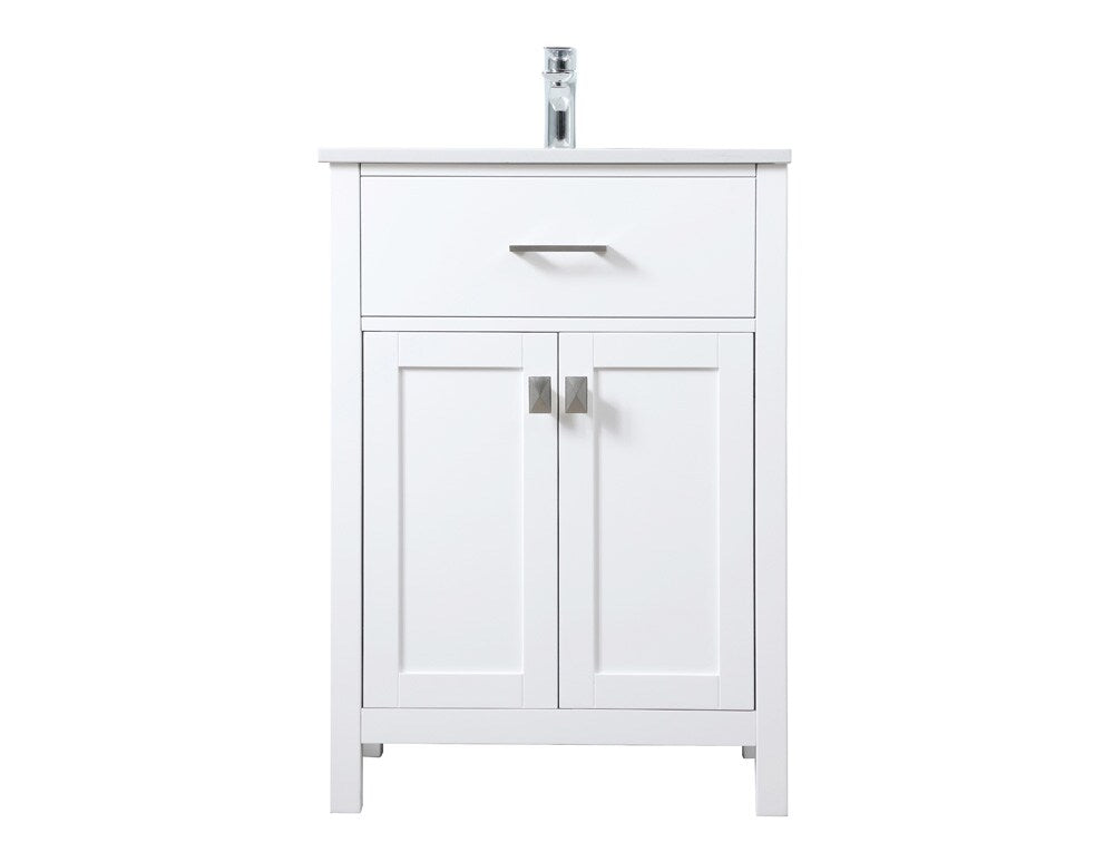 Elegant Furniture & Lighting - Harrison 24 Inch SIngle Bathroom Vanity In White - VF28824WH veiw 1
