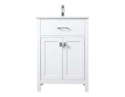 Elegant Furniture & Lighting - Harrison 24 Inch SIngle Bathroom Vanity In White - VF28824WH veiw 1