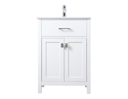 Elegant Furniture & Lighting - Harrison 24 Inch SIngle Bathroom Vanity In White - VF28824WH veiw 1