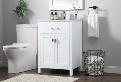 Elegant Furniture & Lighting - Harrison 24 Inch SIngle Bathroom Vanity In White - VF28824WH veiw 3