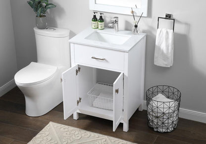 Elegant Furniture & Lighting - Harrison 24 Inch SIngle Bathroom Vanity In White - VF28824WH veiw 4