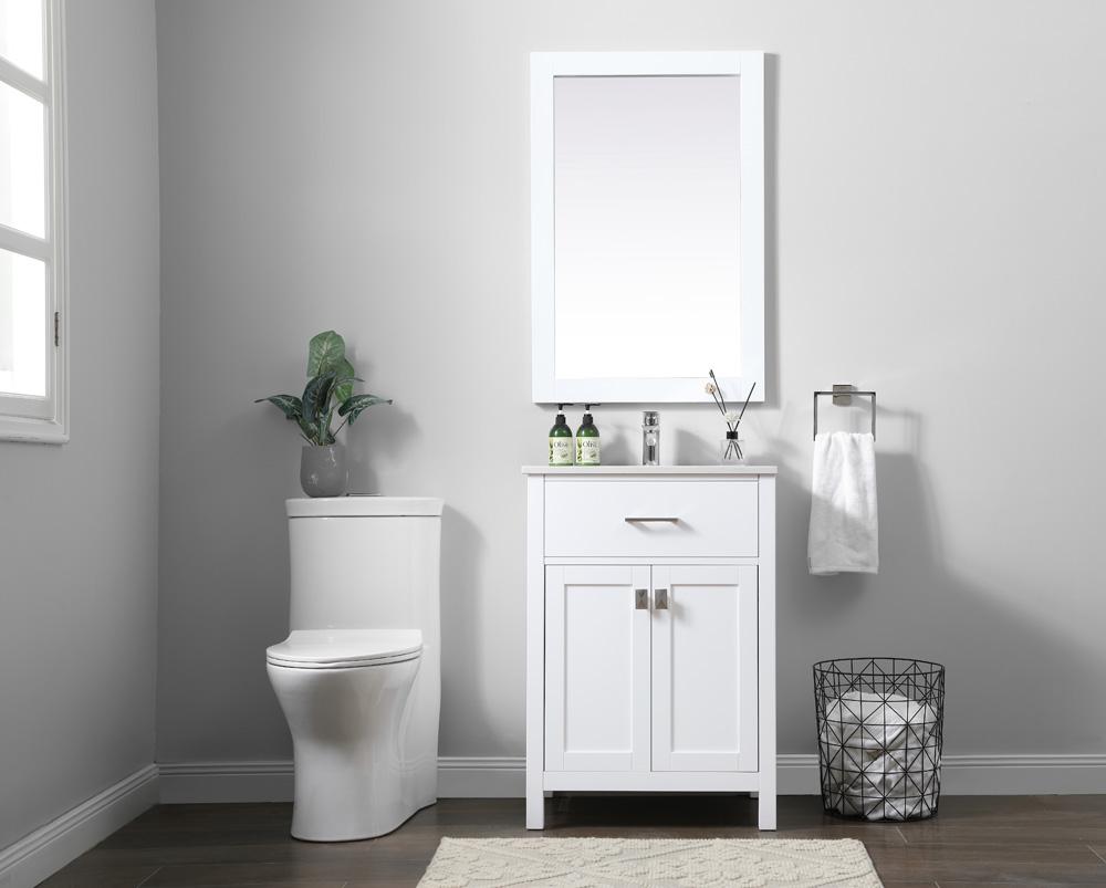 Elegant Furniture & Lighting - Harrison 24 Inch SIngle Bathroom Vanity In White - VF28824WH veiw 5