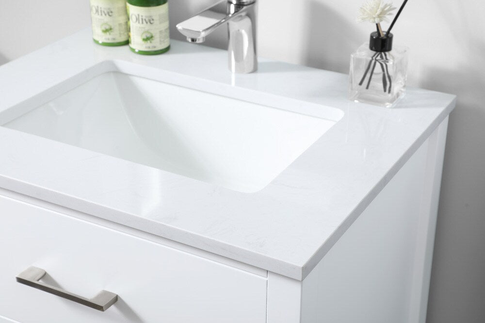 Elegant Furniture & Lighting - Harrison 24 Inch SIngle Bathroom Vanity In White - VF28824WH veiw 6