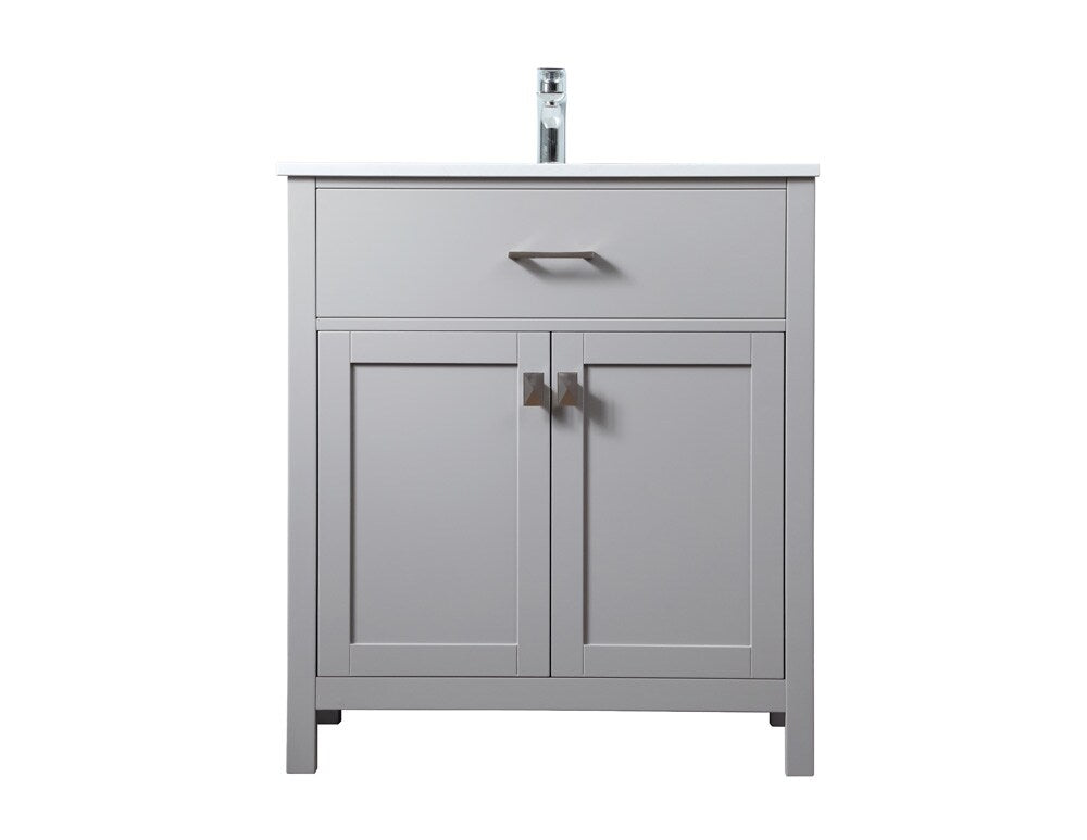 Elegant Furniture & Lighting - Harrison 30 Inch SIngle Bathroom Vanity In Grey - VF28830GR veiw 1