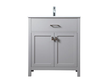 Elegant Furniture & Lighting - Harrison 30 Inch SIngle Bathroom Vanity In Grey - VF28830GR veiw 1