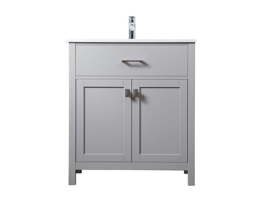 Elegant Furniture & Lighting - Harrison 30 Inch SIngle Bathroom Vanity In Grey - VF28830GR veiw 1