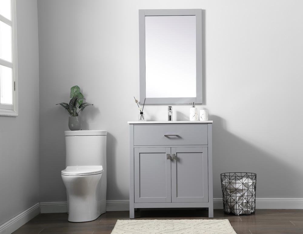 Elegant Furniture & Lighting - Harrison 30 Inch SIngle Bathroom Vanity In Grey - VF28830GR veiw 5