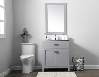 Elegant Furniture & Lighting - Harrison 30 Inch SIngle Bathroom Vanity In Grey - VF28830GR veiw 5
