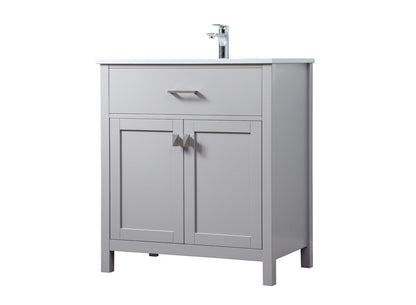 Elegant Furniture & Lighting - Harrison 30 Inch SIngle Bathroom Vanity In Grey - VF28830GR veiw 8