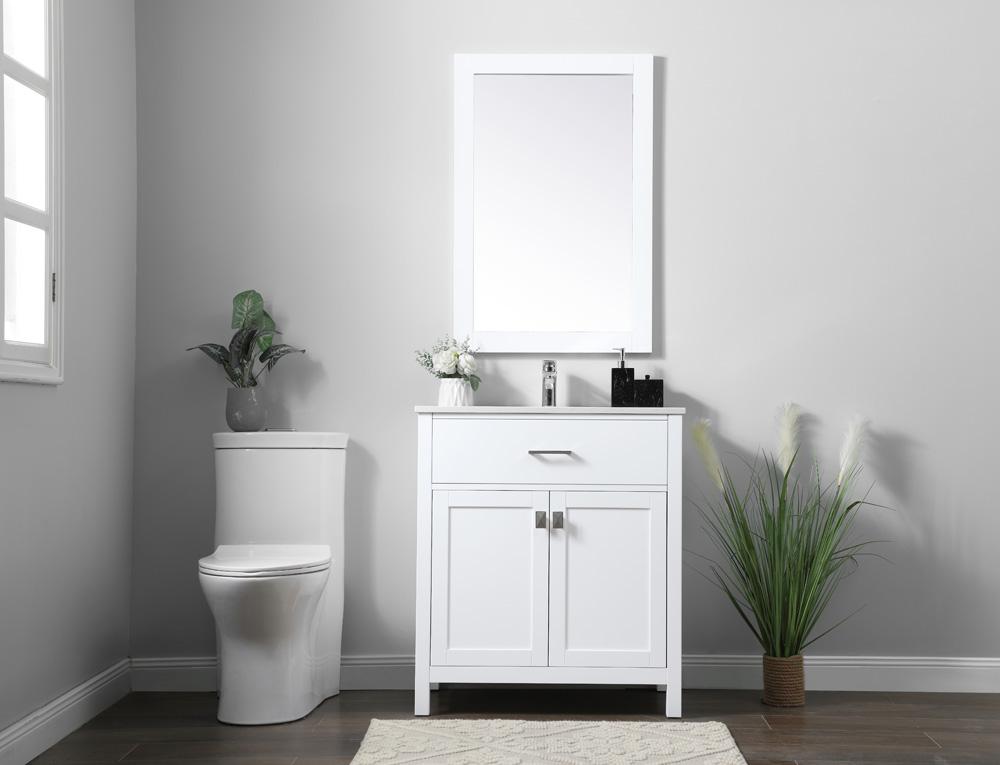 Elegant Furniture & Lighting - Harrison 30 Inch SIngle Bathroom Vanity In White - VF28830WH veiw 5
