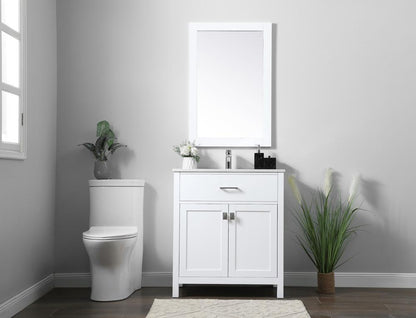 Elegant Furniture & Lighting - Harrison 30 Inch SIngle Bathroom Vanity In White - VF28830WH veiw 5