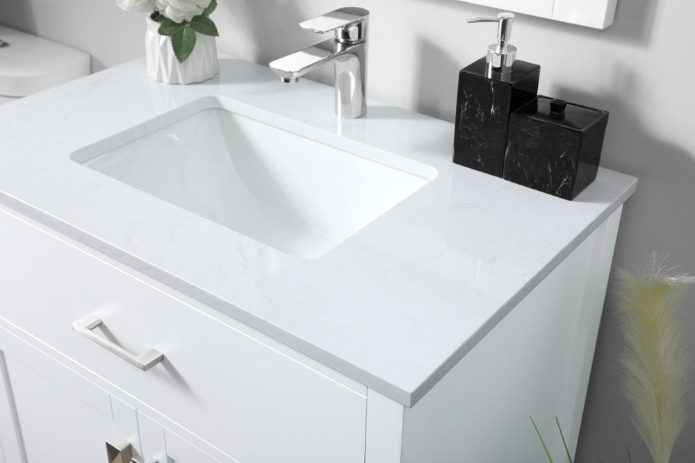 Elegant Furniture & Lighting - Harrison 30 Inch SIngle Bathroom Vanity In White - VF28830WH veiw 6