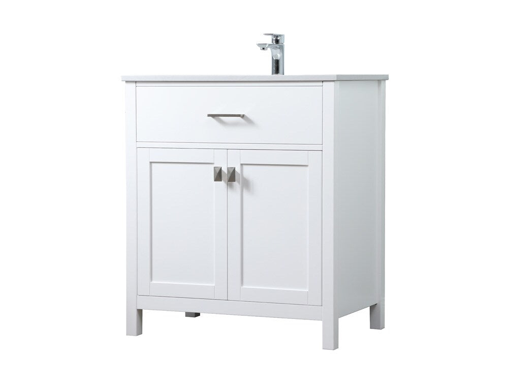 Elegant Furniture & Lighting - Harrison 30 Inch SIngle Bathroom Vanity In White - VF28830WH veiw 8